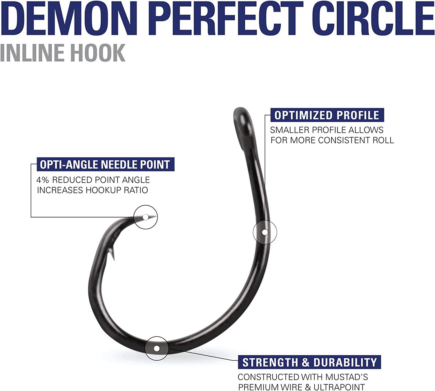 Mustad UltraPoint Demon Perfect in-Line Circle 1 Extra Fine Wire Hook (Pack  of 10) : : Sports, Fitness & Outdoors