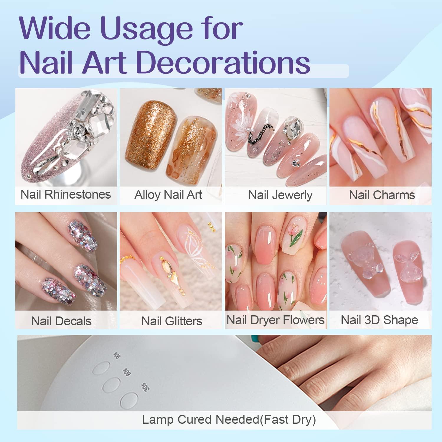 Super Strong Rhinestone Glue for Nails: Nail Glue with Nail Art Tools