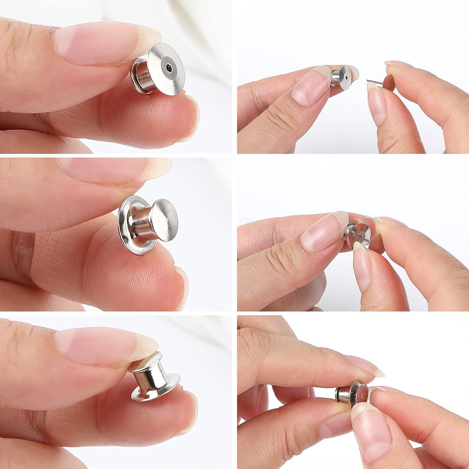 Aylifu Tie Tacks and Clutch Backs Set, 30 Pieces Metal Pin Backs Locking Pin Kee - Default Title