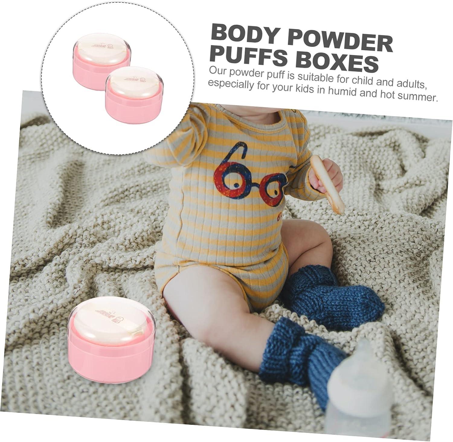 SECFOU 4pcs Box Body Powder Puff Box Baby Powders Travel Dispenser