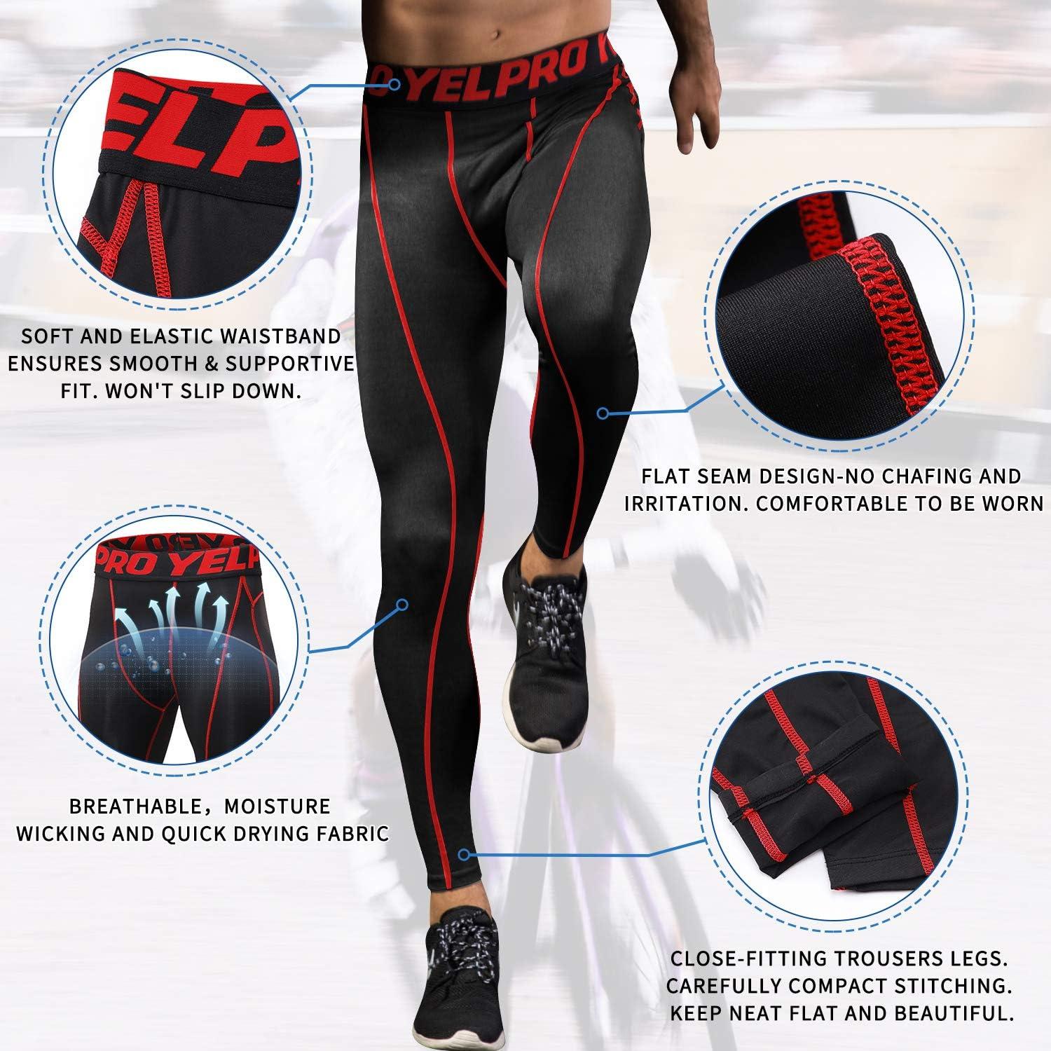 Men Trousers Leggings Athletic Compression Baselayer Tight Pants Running  Bottom