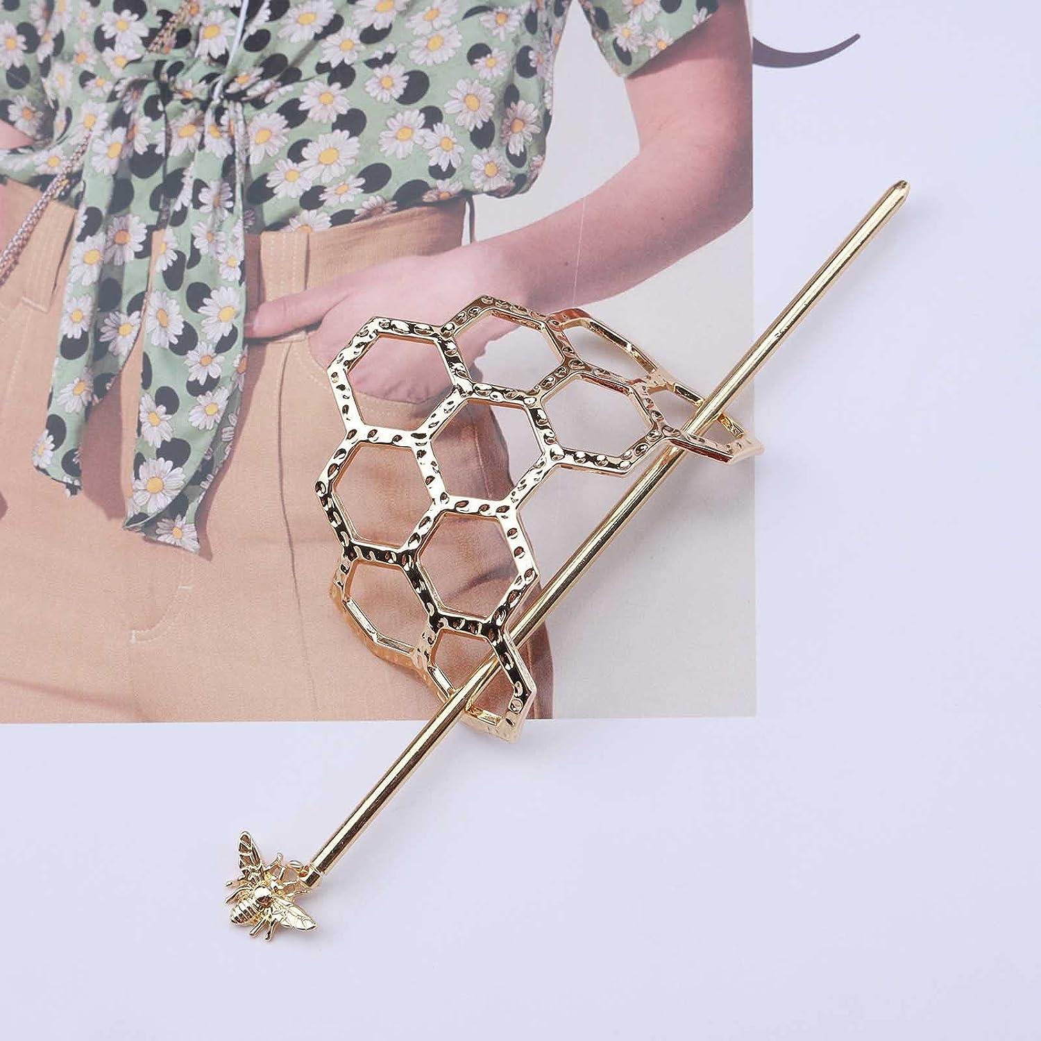 Brass Hair Fork, Hair Bun Holder, U Shaped Hair Pin, Gold Hair