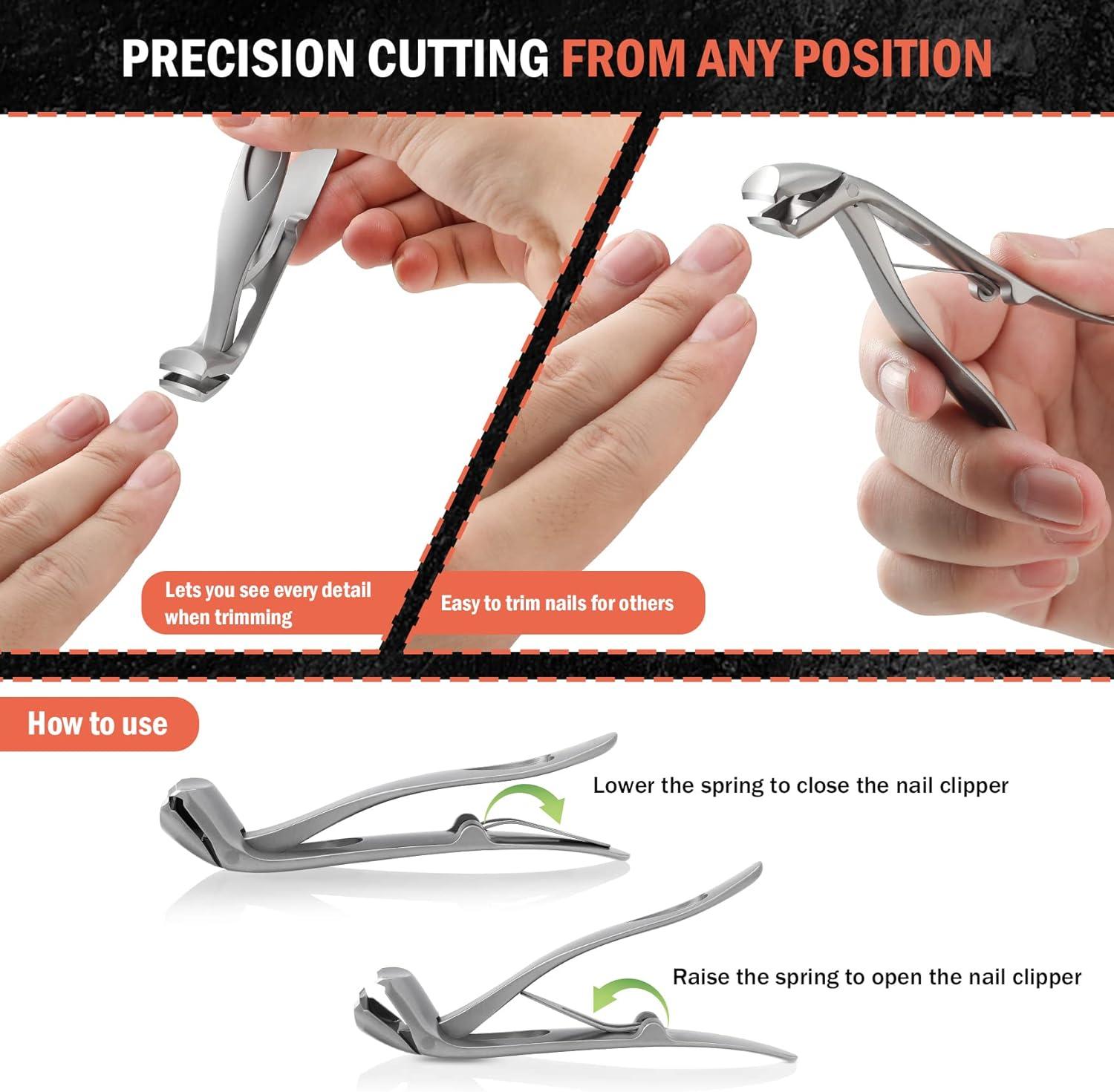 BEZOX Comfort Grip Ingrown Toenail Clippers for Thick Toenails - Precision  Thick Toe Nail Clipper for Ingrown and Curly Nails, Toenail Scissors for  Seniors : : Health & Personal Care