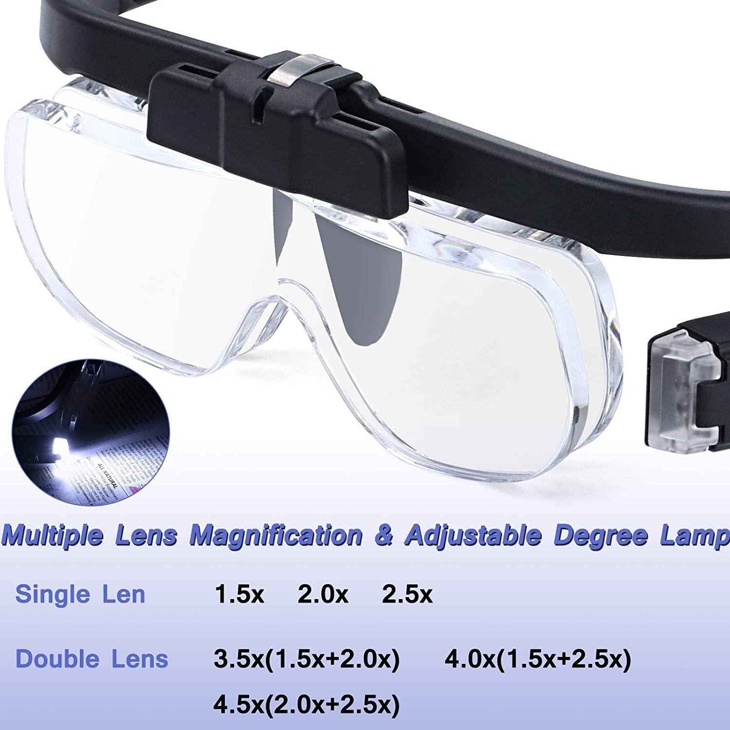 Magnifying Glass with Bright LED Lights- 2.5X, 5X, 16X Handheld