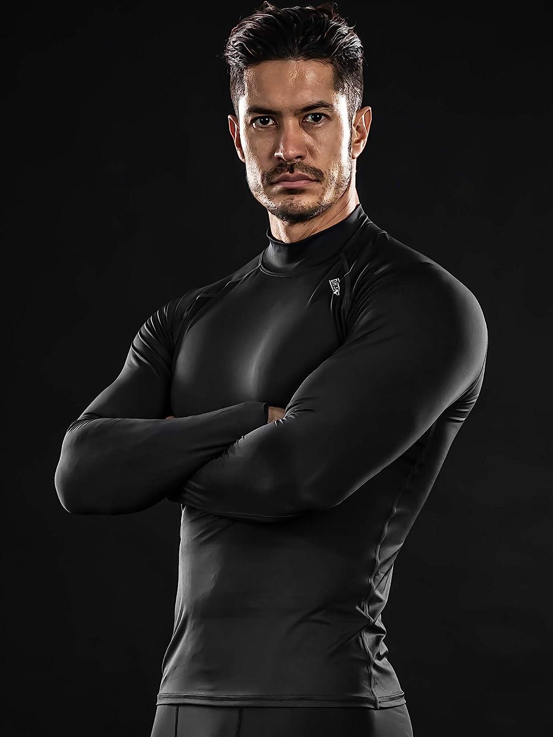 DRSKIN Men's Compression Shirts Top Long Sleeve Sports Running