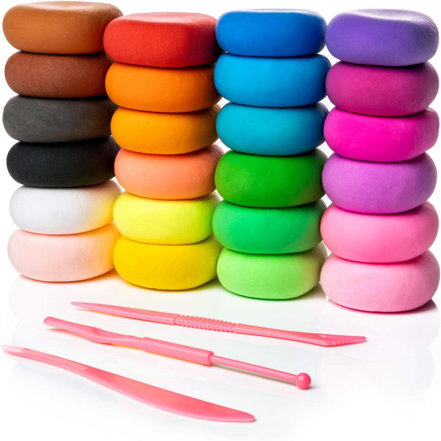 24 Colors Air Dry Clay For Kids With 8 Modelling Clay Tools