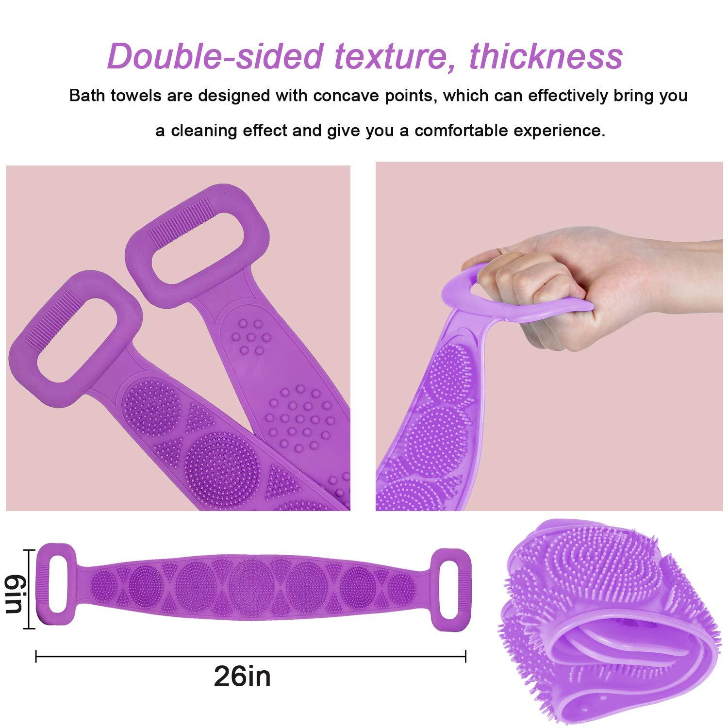 Silicone Back Scrubber for Shower, Exfoliating Lengthen Silicone Body  Scrubber, Silicone Bath Body Brush, Easy to Clean, Lathers Well,  Comfortable