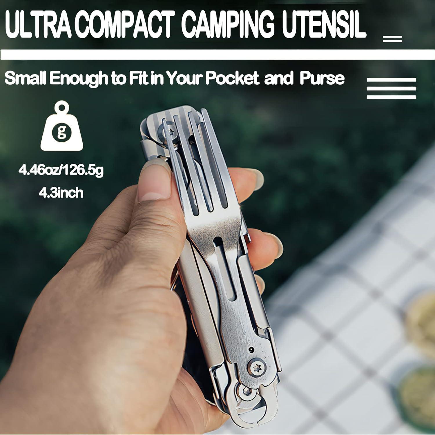 Polished Stainless Steel Multi-Purpose Opener Foldable Mini Portable for Kitchen Camping Opener Can Travel