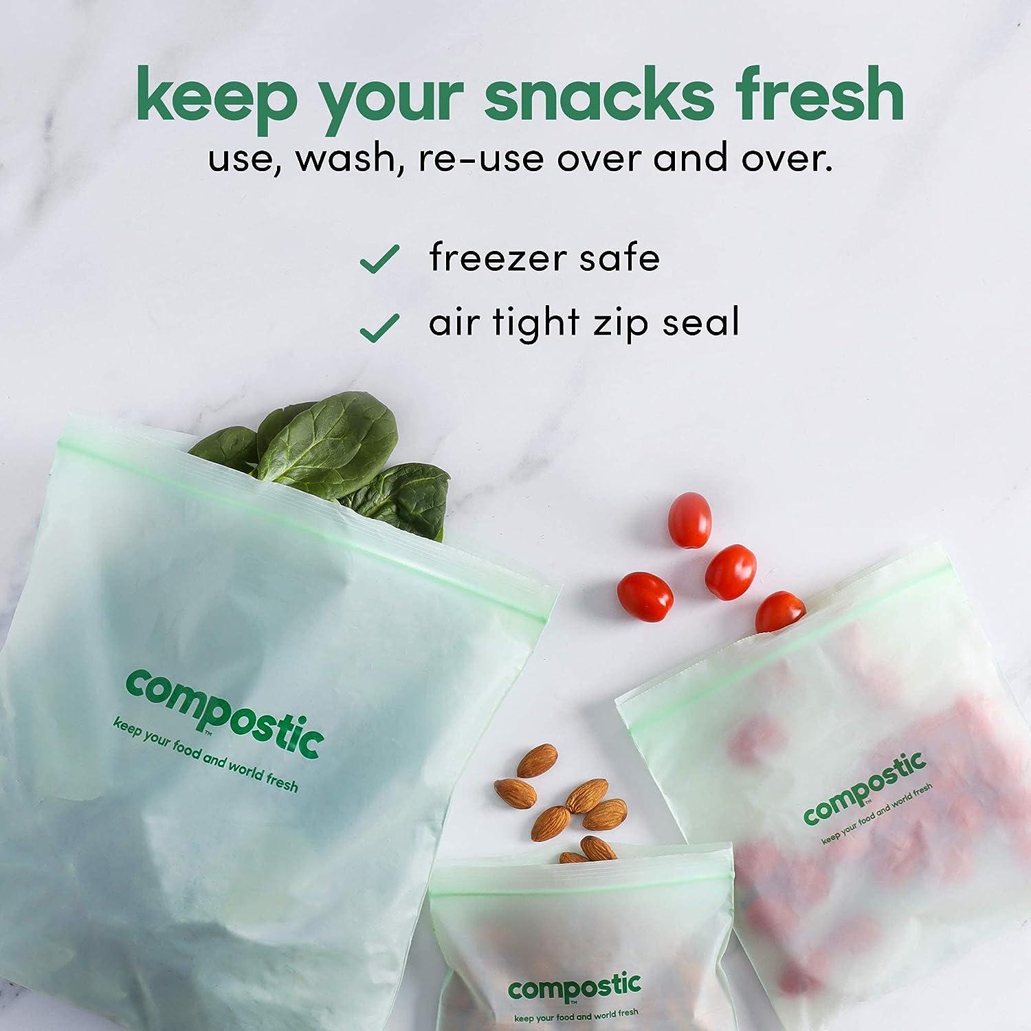 Eco-Friendly Resealable Compostable Food Storage Bags (Medium)