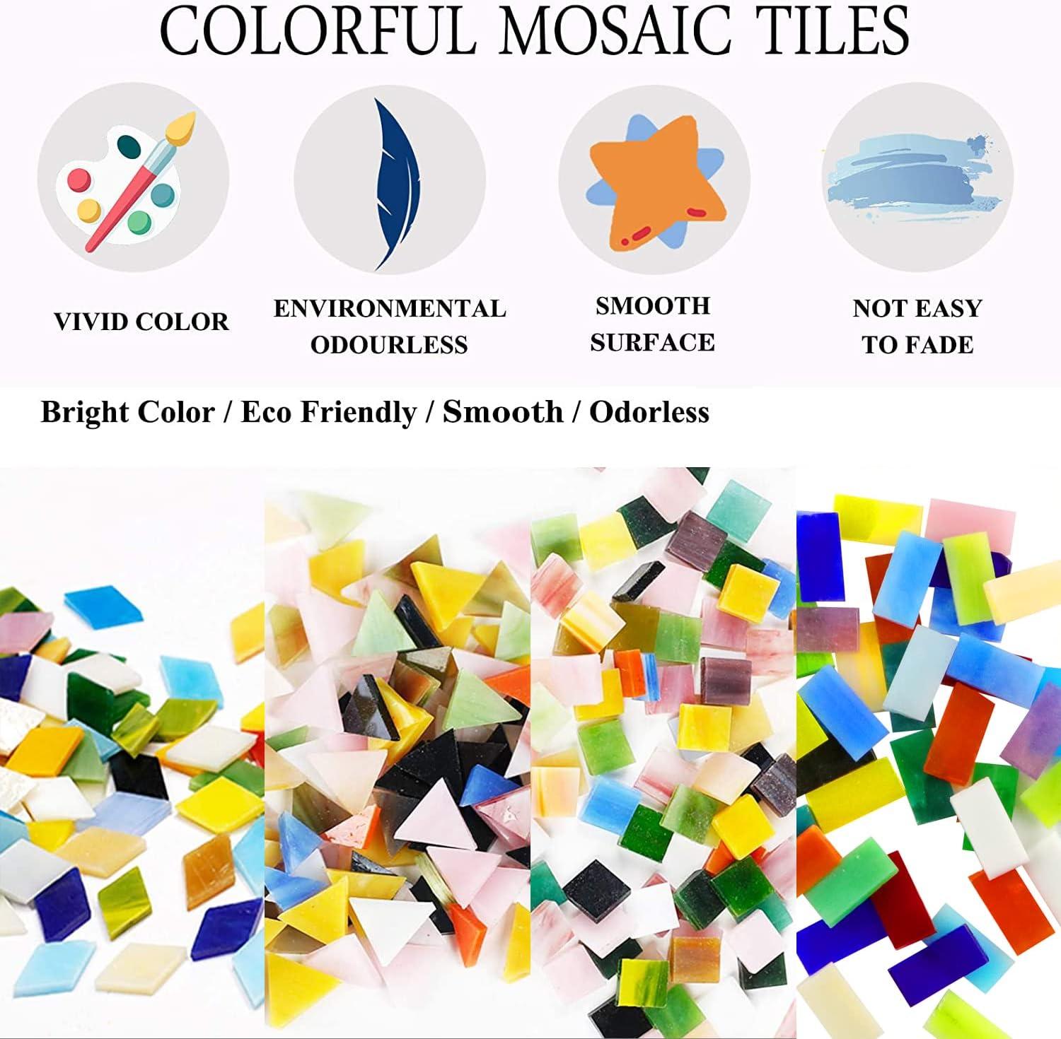 Csdtylh 1000 Pcs Mosaic Tiles, Glass Mosaic Tiles For Crafts Bulk, Stained  Mosaic Glass Pieces, Mosaic Supplies For Home Decorat