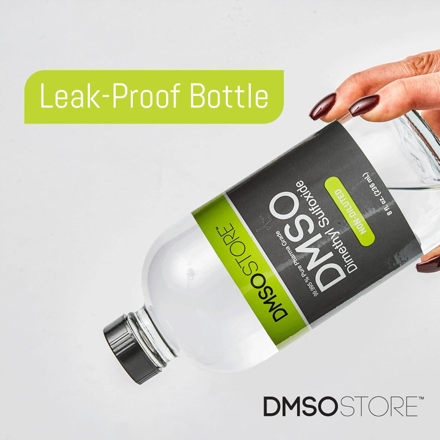DMSO 8 oz. Liquid in a Glass Bottle Pure 99.995% Pharma Grade Non-Diluted  Low Odor Dimethyl Sulfoxide