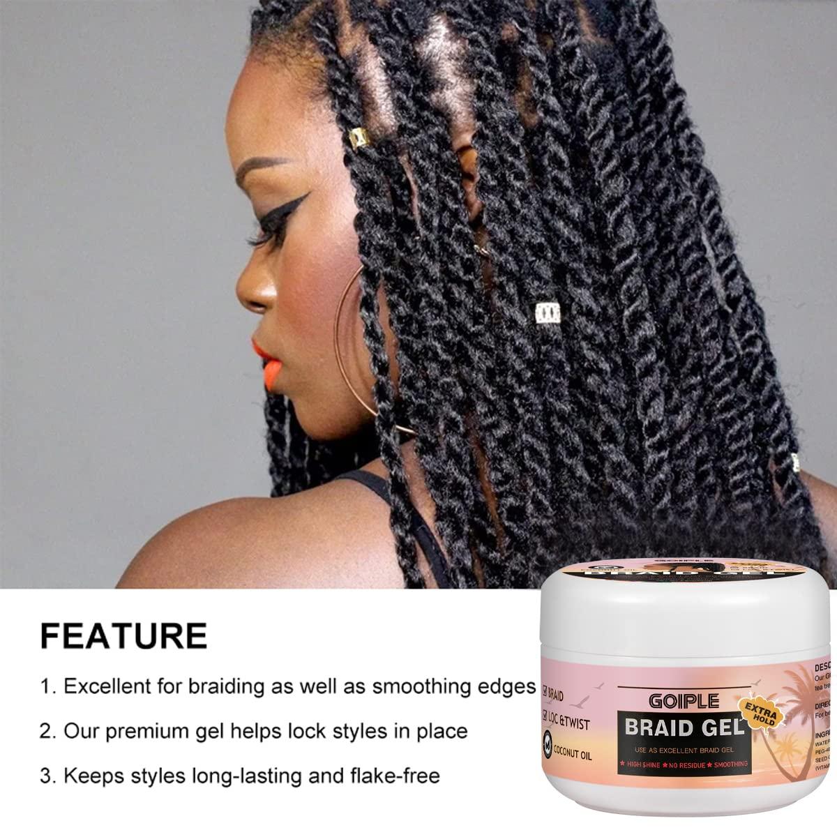 8.8OZ Strong Hold Braid Gel Tames Frizz Smoothing Gel Good for