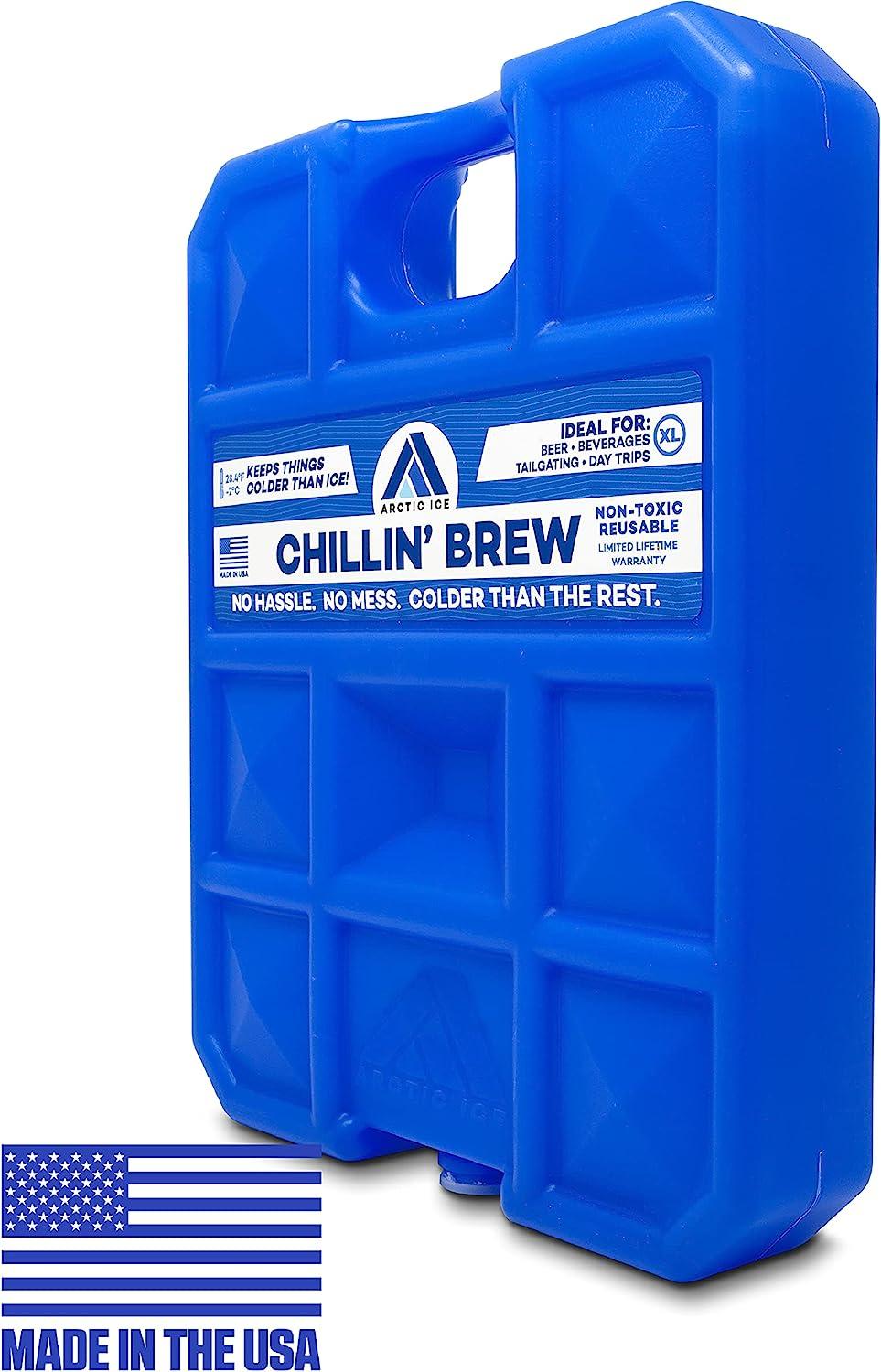 Arctic ICE Chillin' Brew Series, Long Lasting Reusable Ice Pack, Blue Large