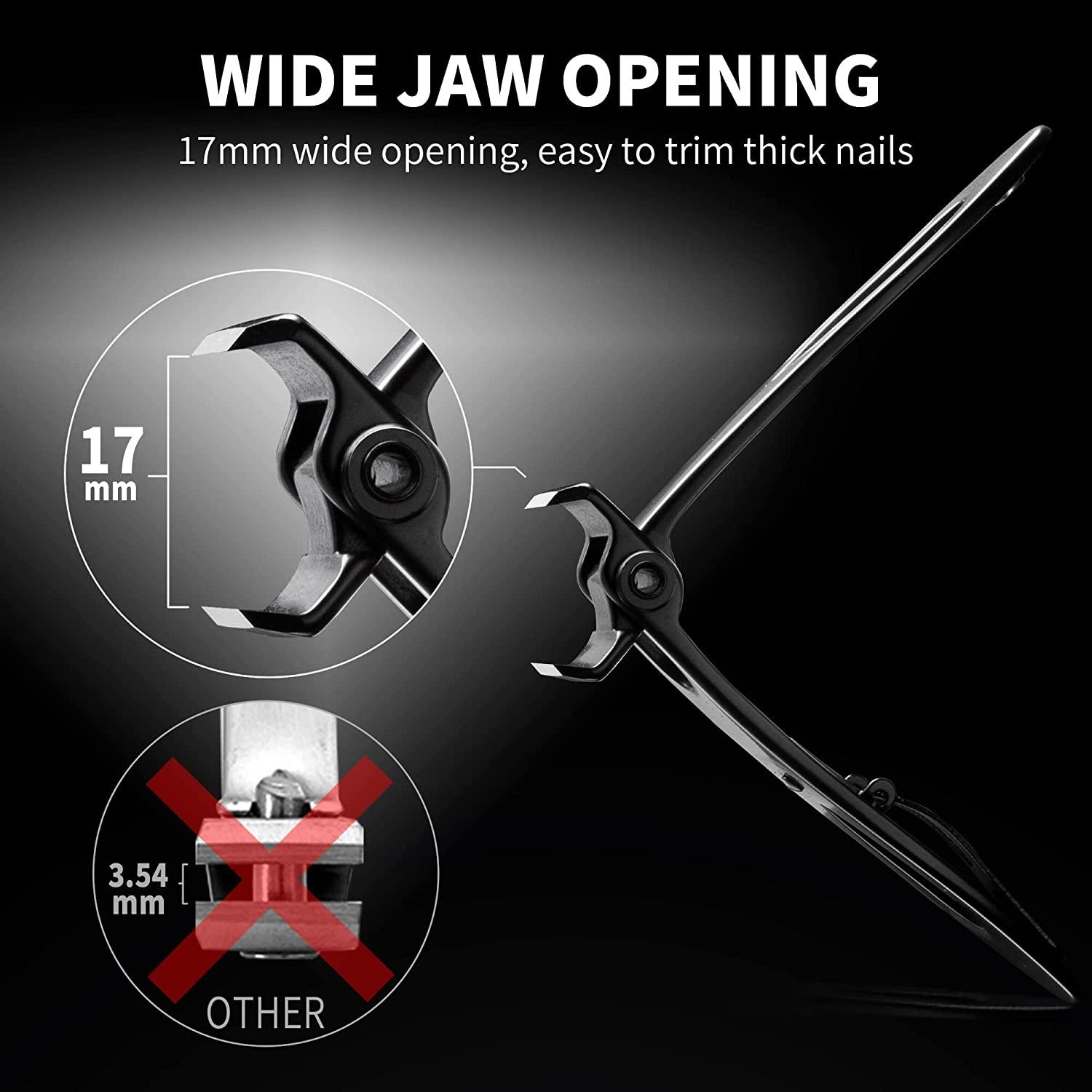 EBEWANLI Toe Nail Clippers 17mm Wide Jaw Opening Toenail Clippers for Seniors  Thick Toenails Curved Nail Cutter and Straight Nail Clipper Set Finger Nail  Clippers Adult