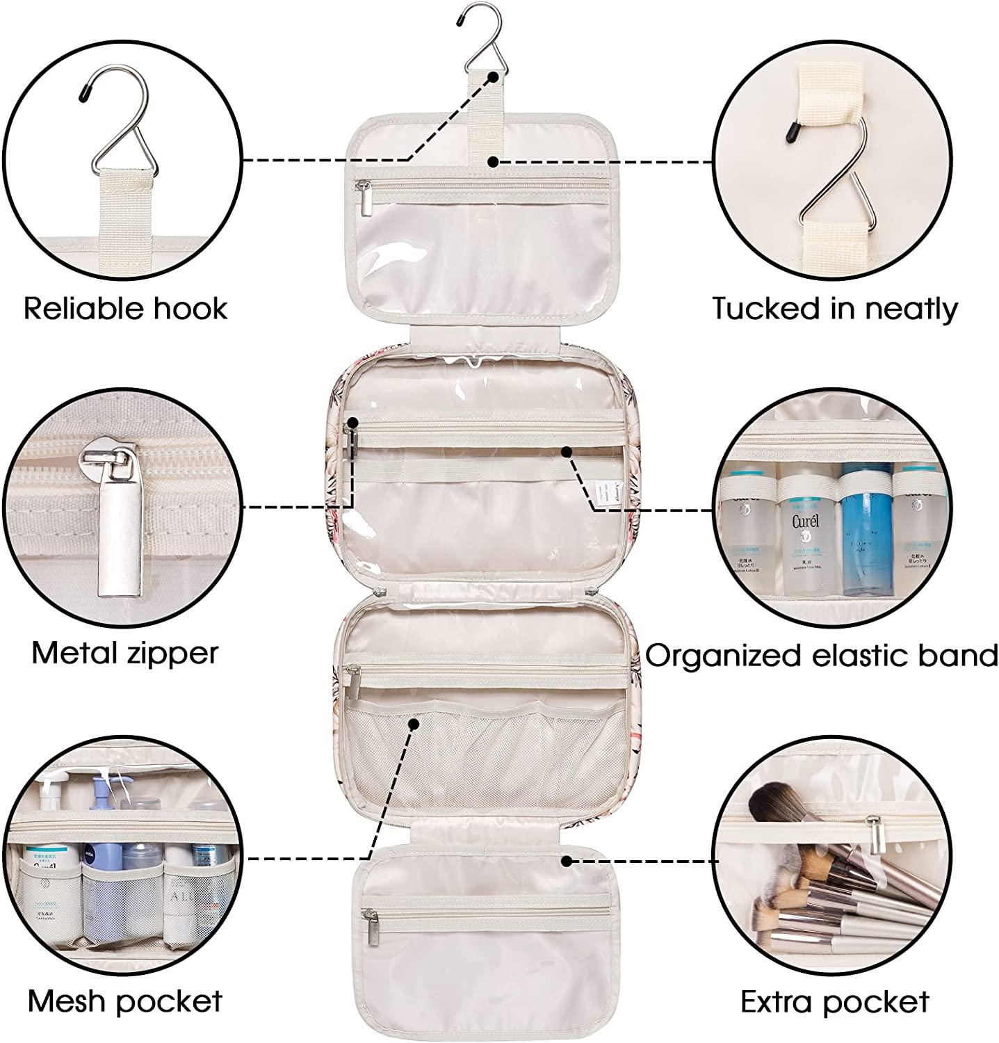 GetUSCart- Barrel Drawstring Makeup Bag Large Cosmetic Bag Toiletry  Organizer for Women (Beige Bird)