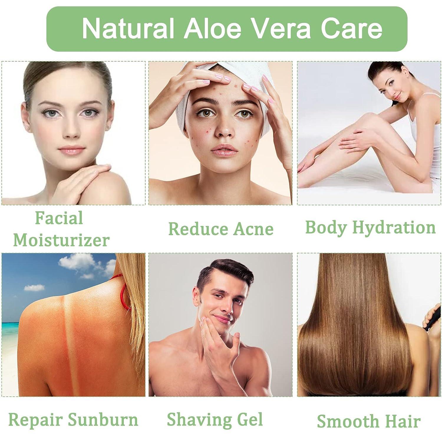 Aloe Vera Oil & Gel From Pure Natural Organic Aloe Vera glycerin For Face,  Hair And Body Dry Damaged Aging Skin Acne Skin Care
