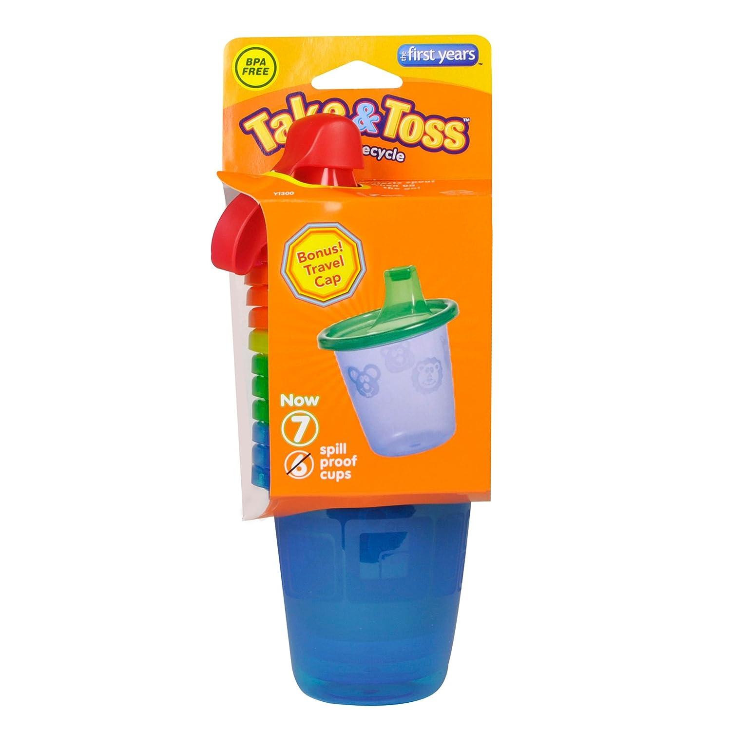 The First Years Take & Toss Spill-Proof Sippy Cups With Snap On