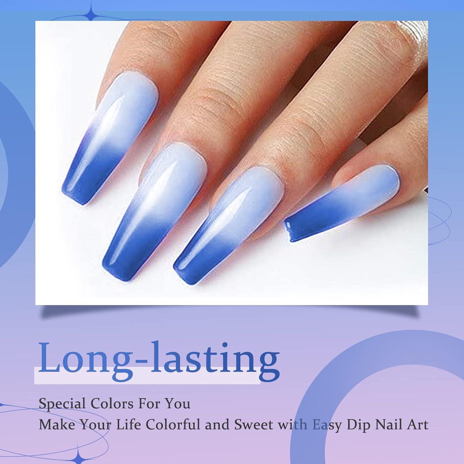 28g/Box Blue and White Temperature Color Change Dip Powder Nails