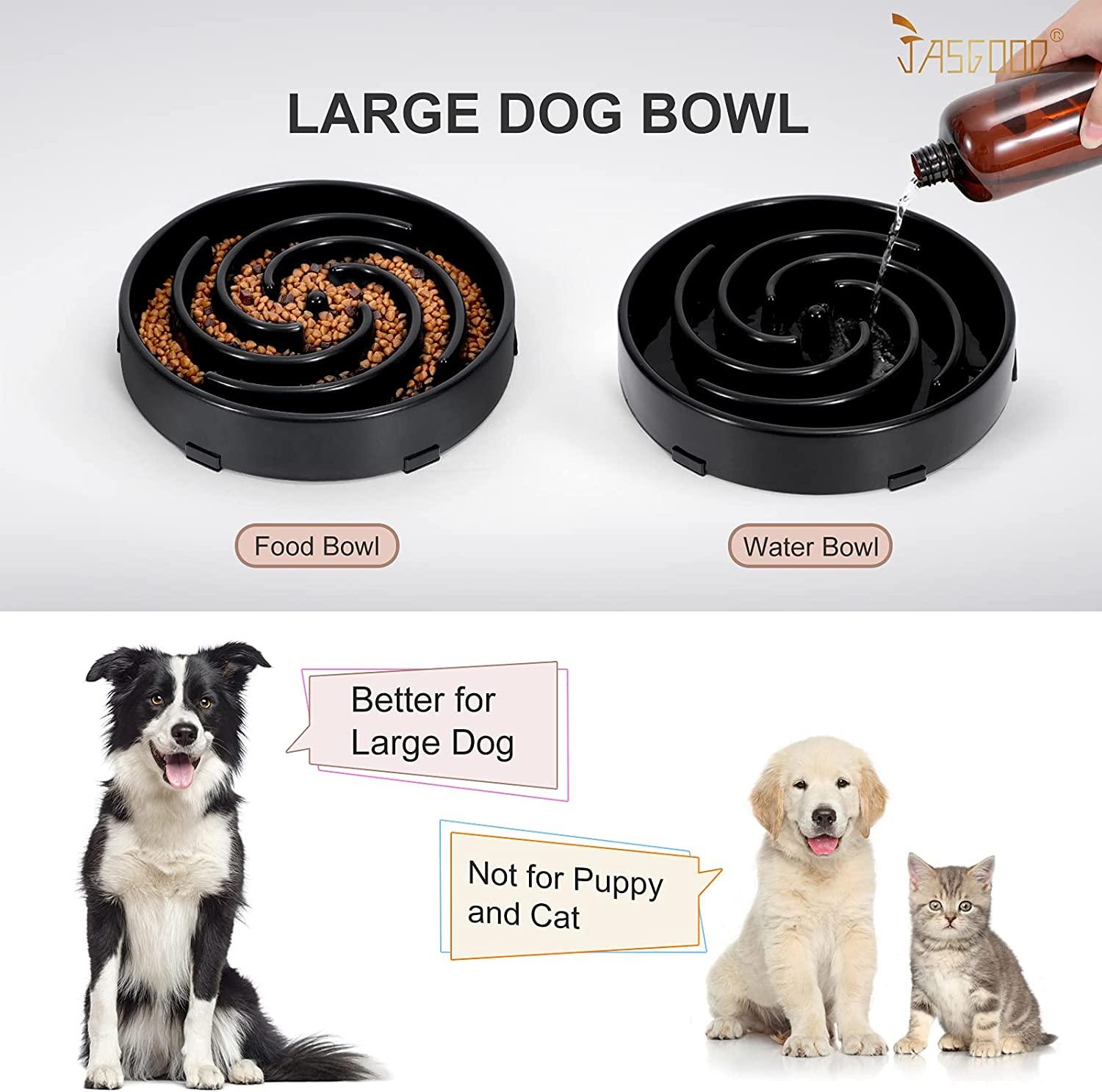 JASGOOD Slow Feeder Dog Bowl Slow Eat Feeder for Fun Slow Feeding  Interactive Bloat Stop Dog Bowl,A-Black