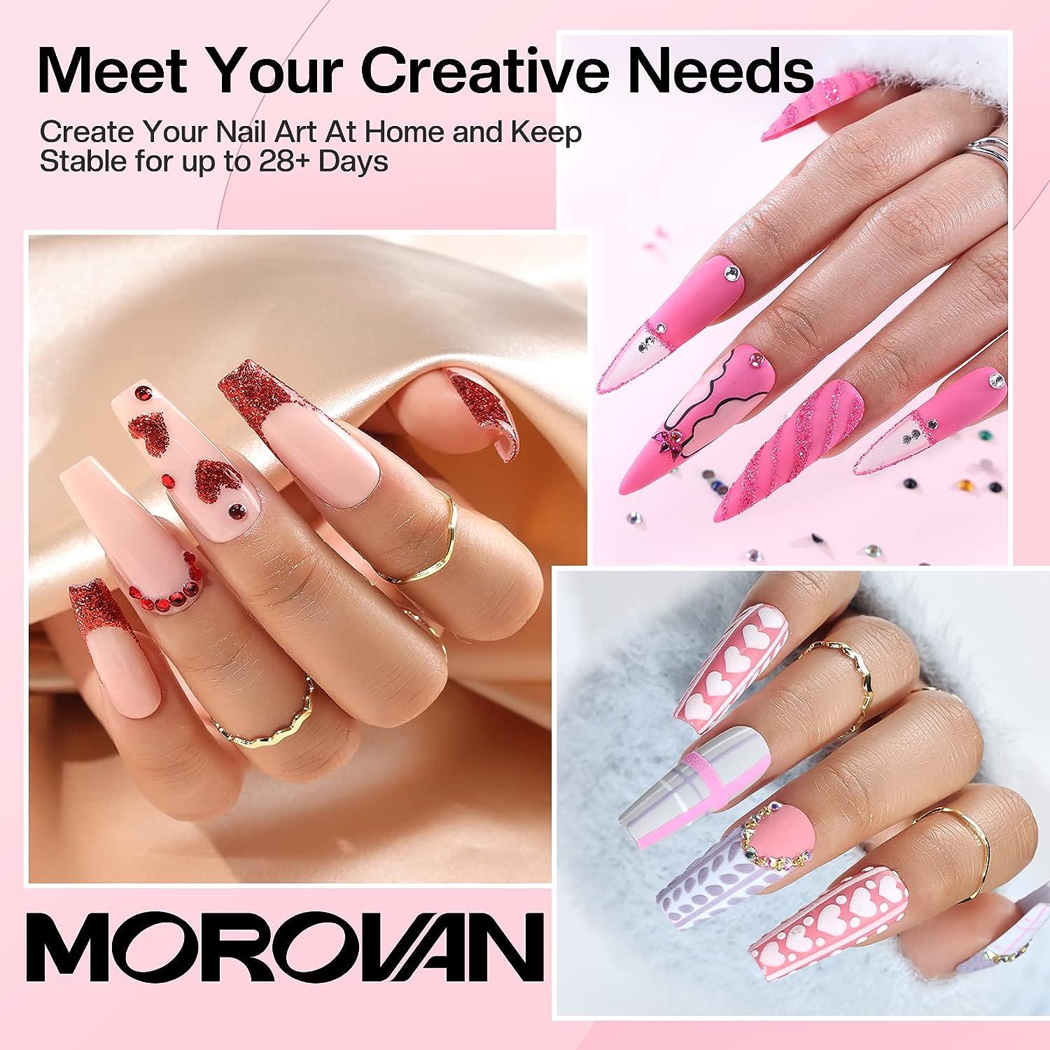 Morovan Acrylic Nail Kit with Drill - Professional Nail Kit Acrylic Set  with Everything for Beginners Glitter Acrylic Powder for Nail Extension DIY