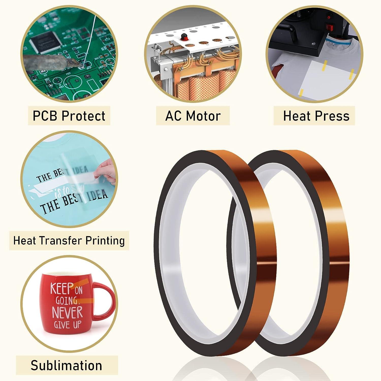 10 Rolls 10Mm X 33M 108Ft Heat Press Tape- Heat Resistant