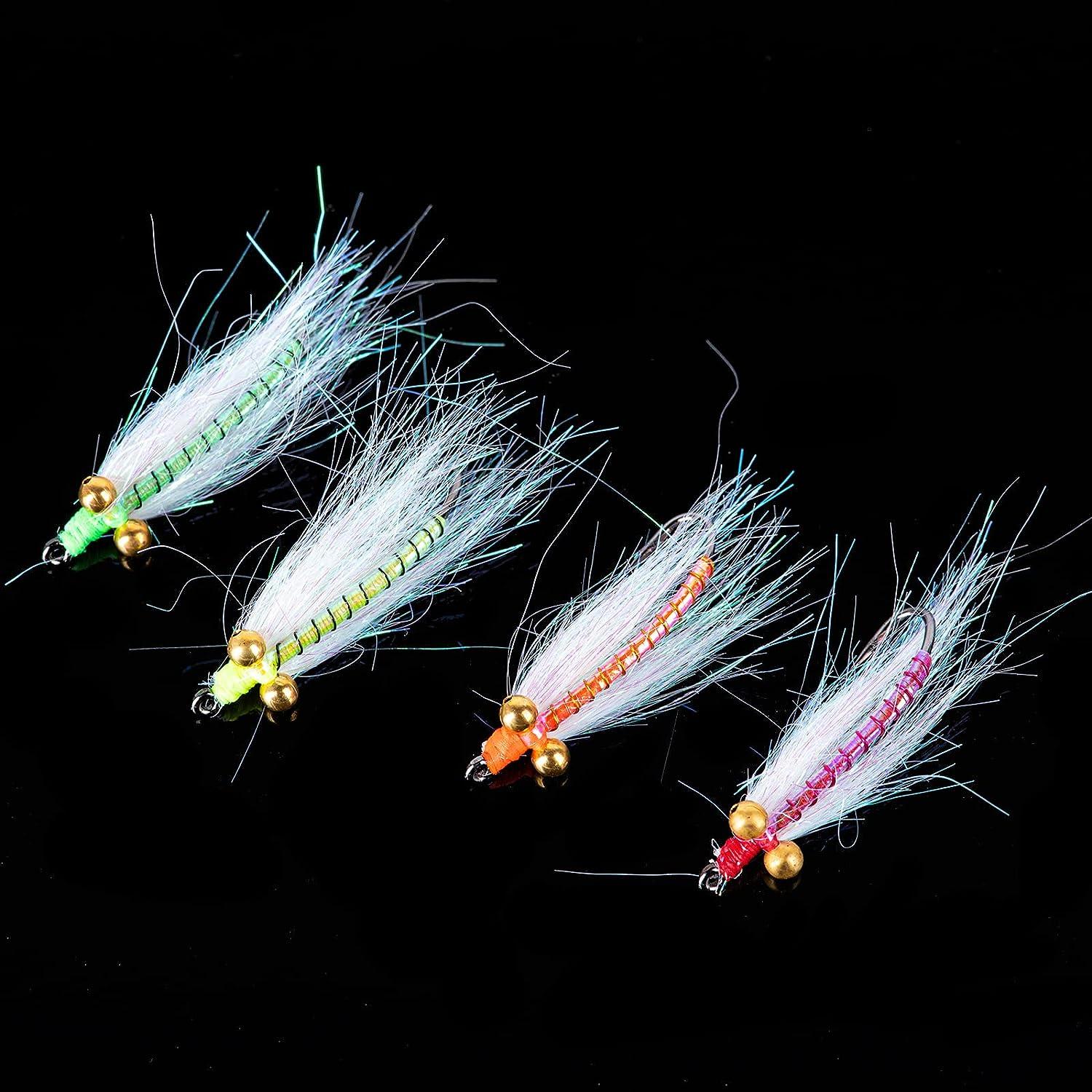 Goture Fly Fishing Flies Trout Flies Fly Fishing Lure Nymph Streamer Minnow  Shrimp Flies for Fly Fishing Style 11-4pcs 12#hook