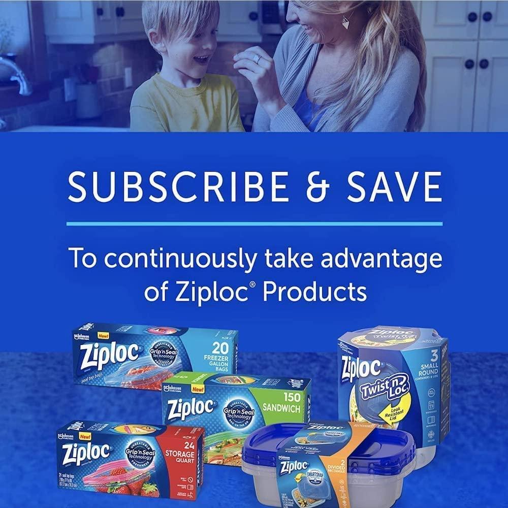 Ziploc Seal Top Freezer Bag, Quart, 54-count, 4-pack