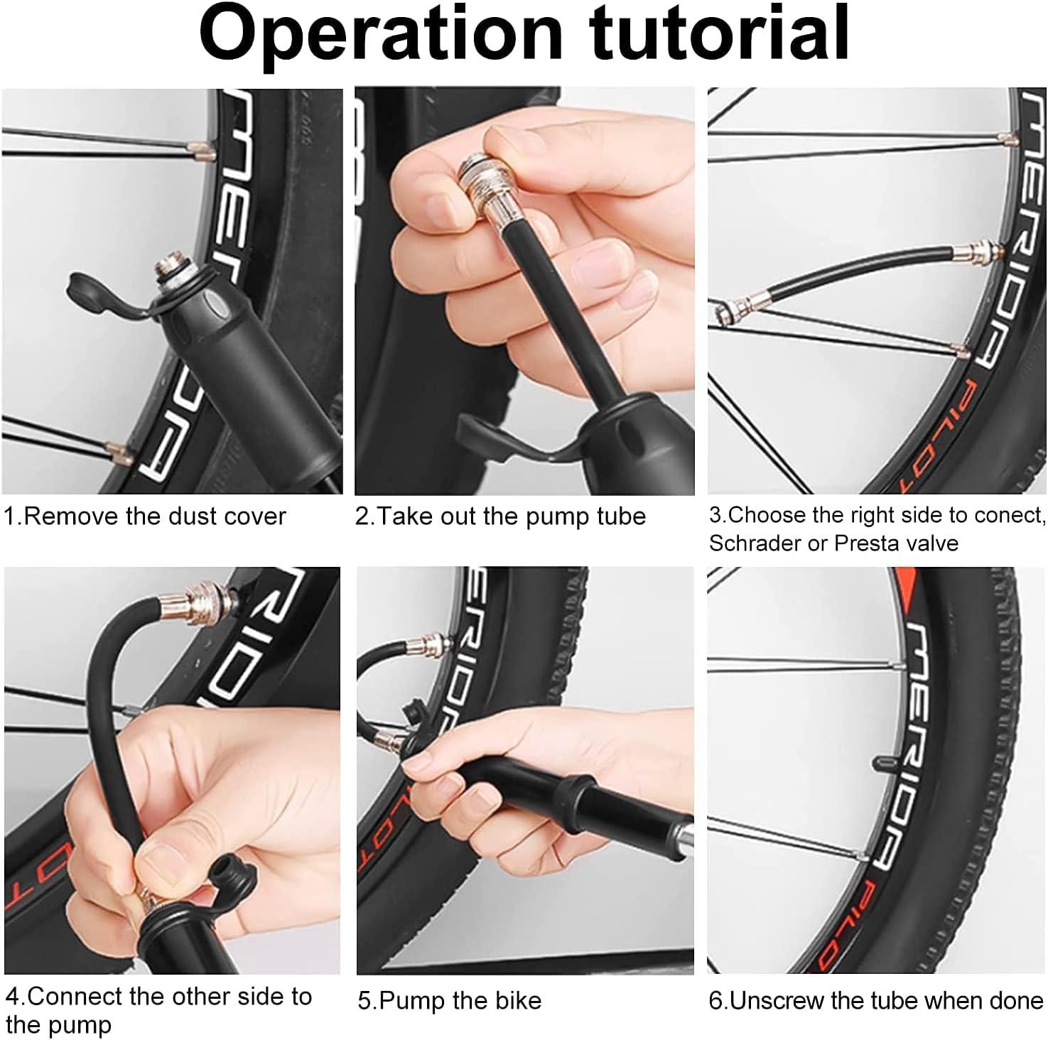 HHLC Bicycle Tire Pump, Bike Repair Tool Kits Saddle