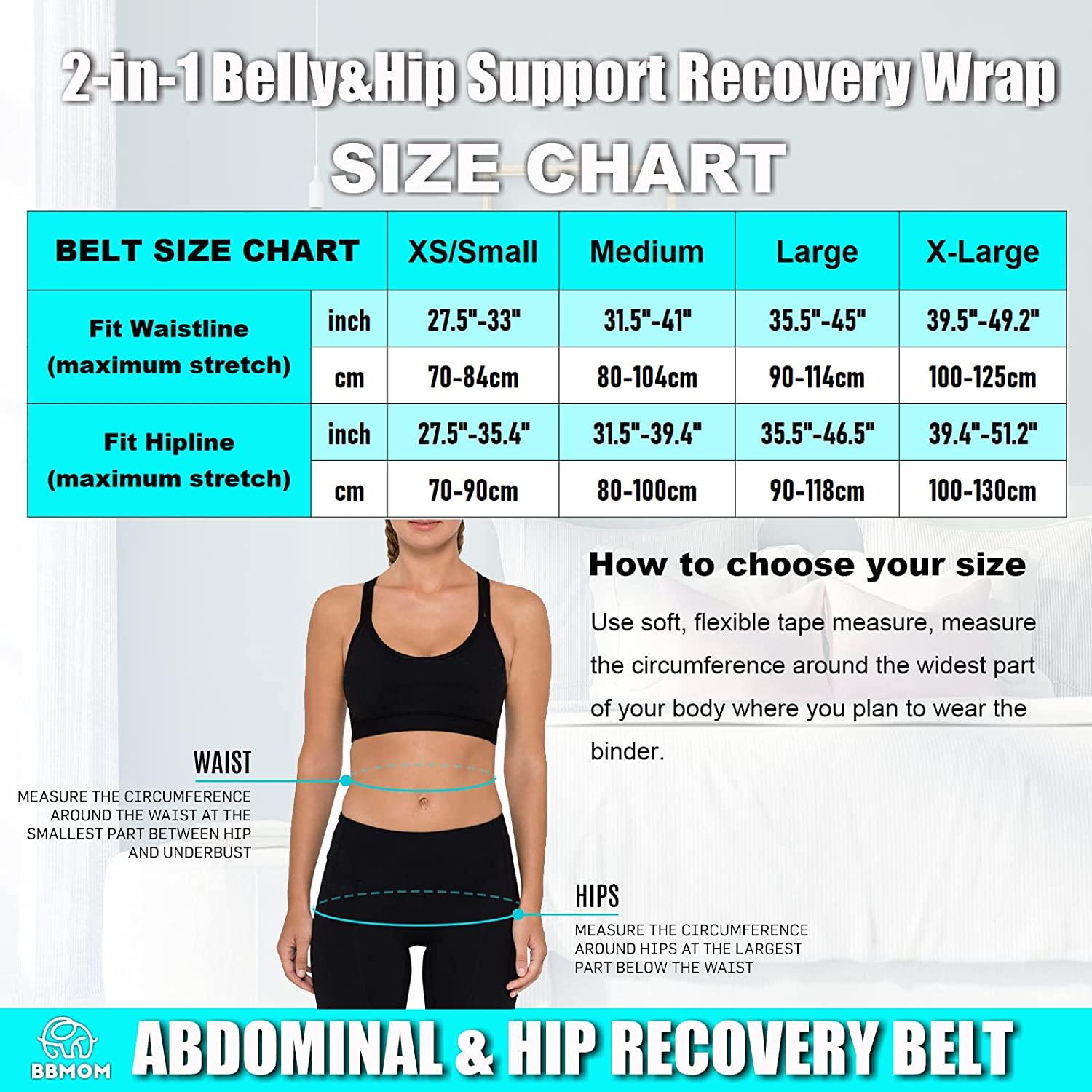 Abdominal Binder Postpartum Belly Band for Post Abdomen Surgery C-section  Recovery Compression Wrap Back Support Belt (Medium, Beige)