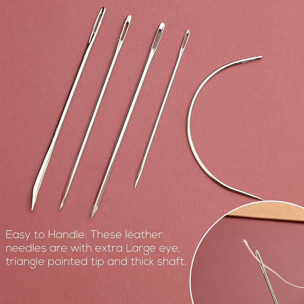 UOOU 12 Pcs Heavy Duty Sewing Needles Kit Includes Triangular