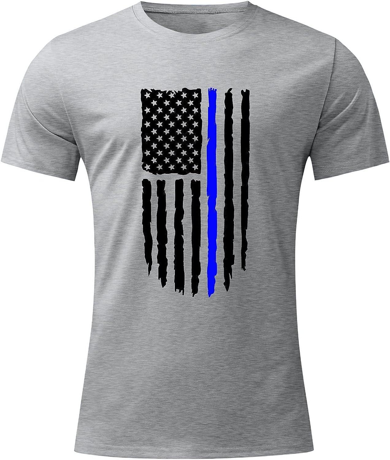 S LUKKC LUKKC Mens American Flag Distressed T-Shirt 4Th of July Patriotic  Tee Short Sleeve Abstract Workout Muscle T Shirts, 4#light Blue, Small :  : Clothing, Shoes & Accessories