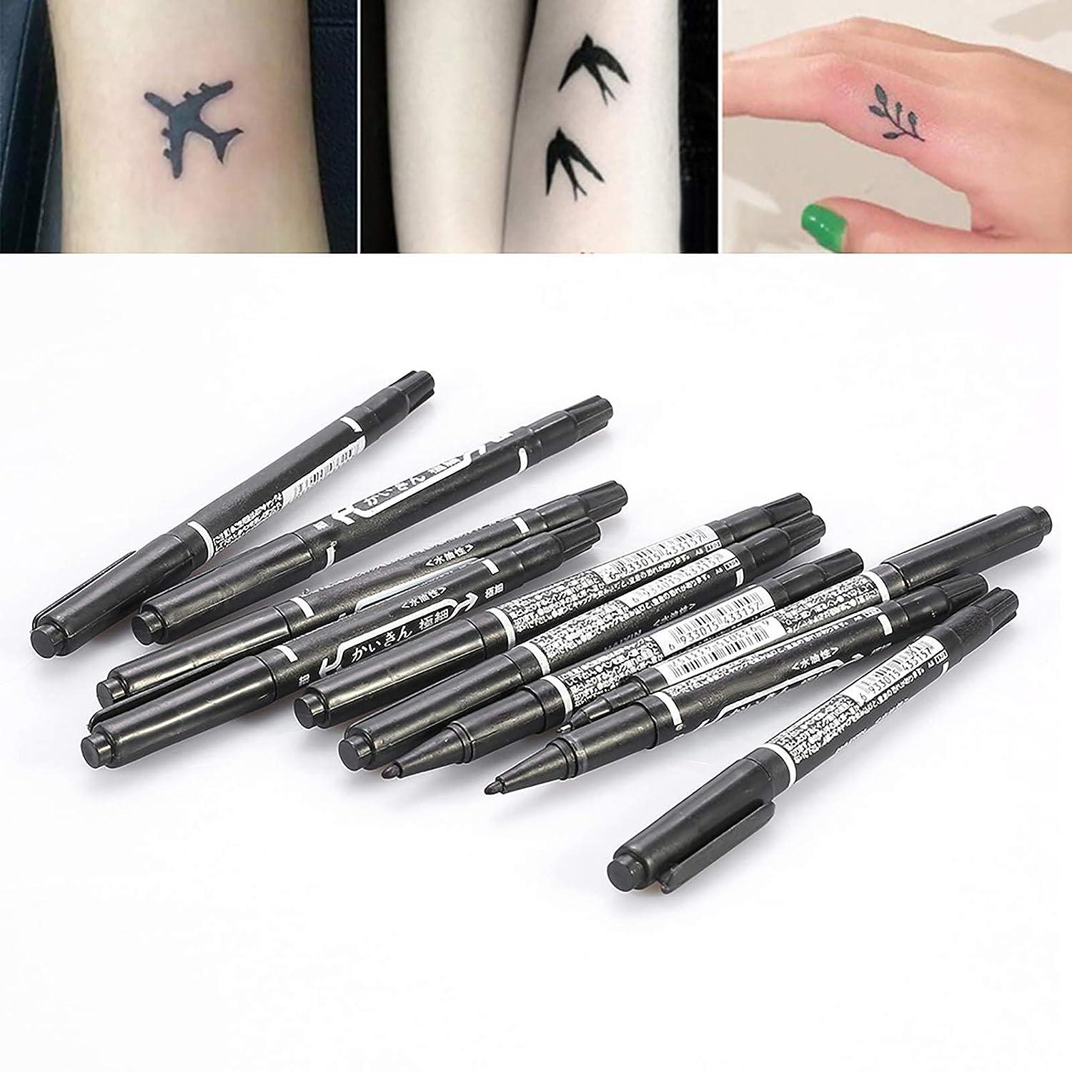 Tattoo Marker Pen 10 Pieces Body Marker Pens Black Bodymark