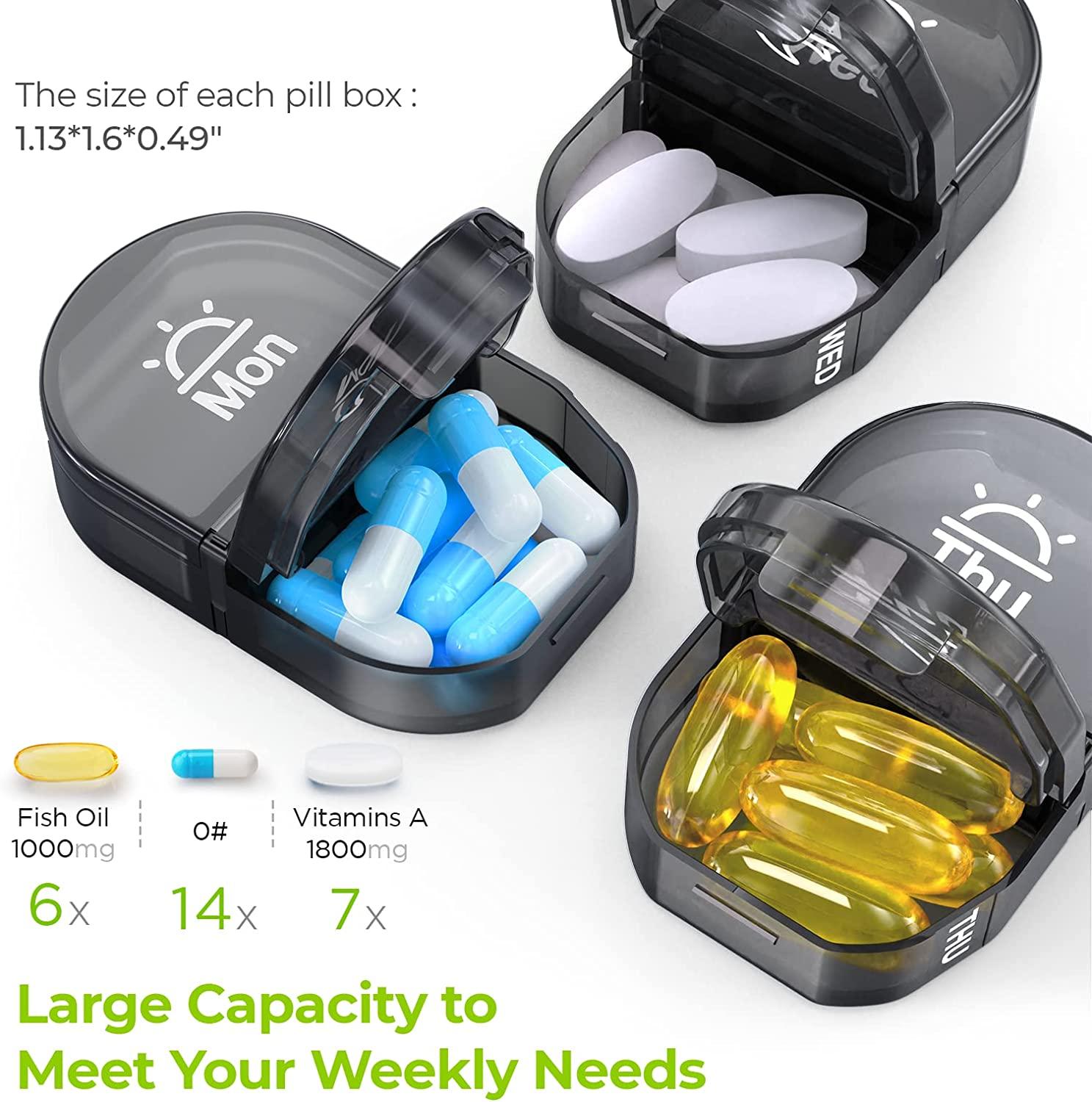 AUVON Extra Large Weekly Pill Organizer 4 Times a Day, Daily Pill