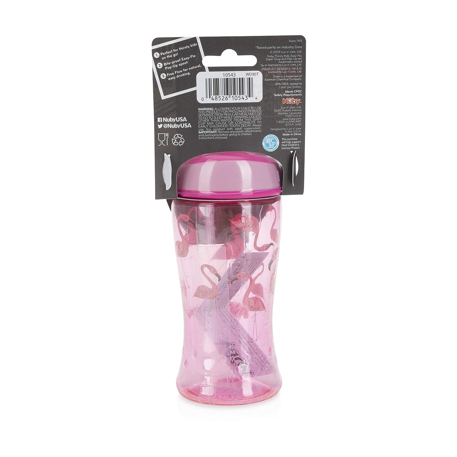 Nuby 2 Pack No Spill Printed Thirsty Kids No-Spill Sip-it Sport Cup with  Soft