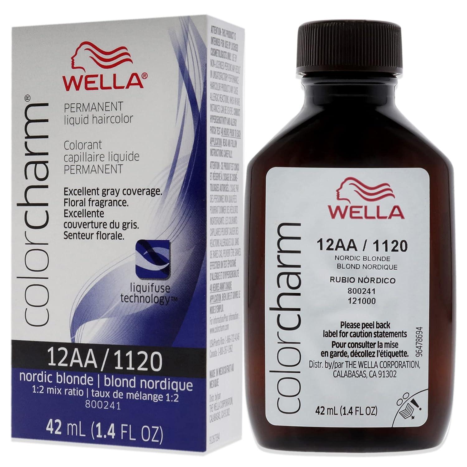 Wella ColorCharm Permanent Liquid Hair Color for Gray Coverage 12AA ...