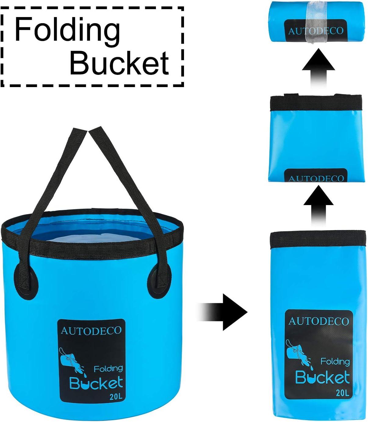 Collapsible Bucket 5 Gallon Container Folding Water Bucket Portable Wash  Basin