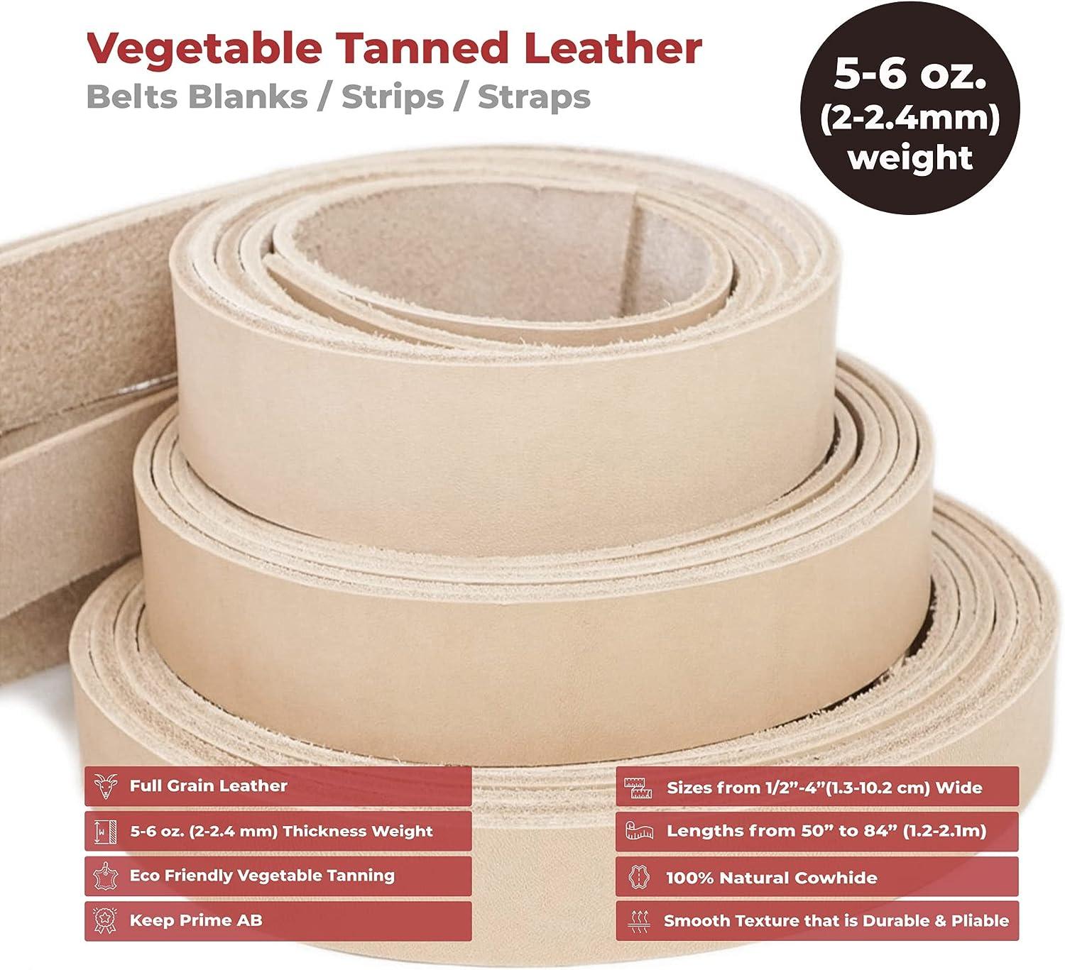 ELW Belt Blanks Strips/Straps 8/9 oz. (3.2-3.6mm) Thickness Size 3x84  Full Grain Import Natural Cowhide Vegetable Tanned Leather for Tooling,  Engraving, Embossing, Molding, & Dyeing - Yahoo Shopping