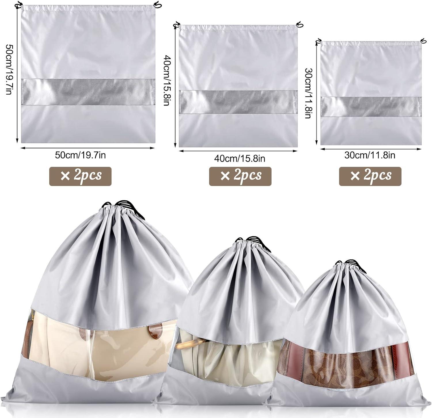 PlasMaller Dust Cover Storage Bags Purified 100% Cotton Flannel with  Drawstring Pouch For Handbags Purses Pocketbooks Shoes Boots Set of 3  (White) - Walmart.com