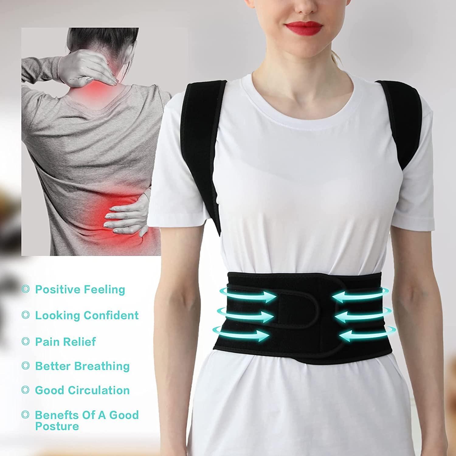 Posture Corrector for Men and Women,Upper Back Straightener Brace, Clavicle  Support Adjustable Device for Thoracic Kyphosis and Providing Shoulder
