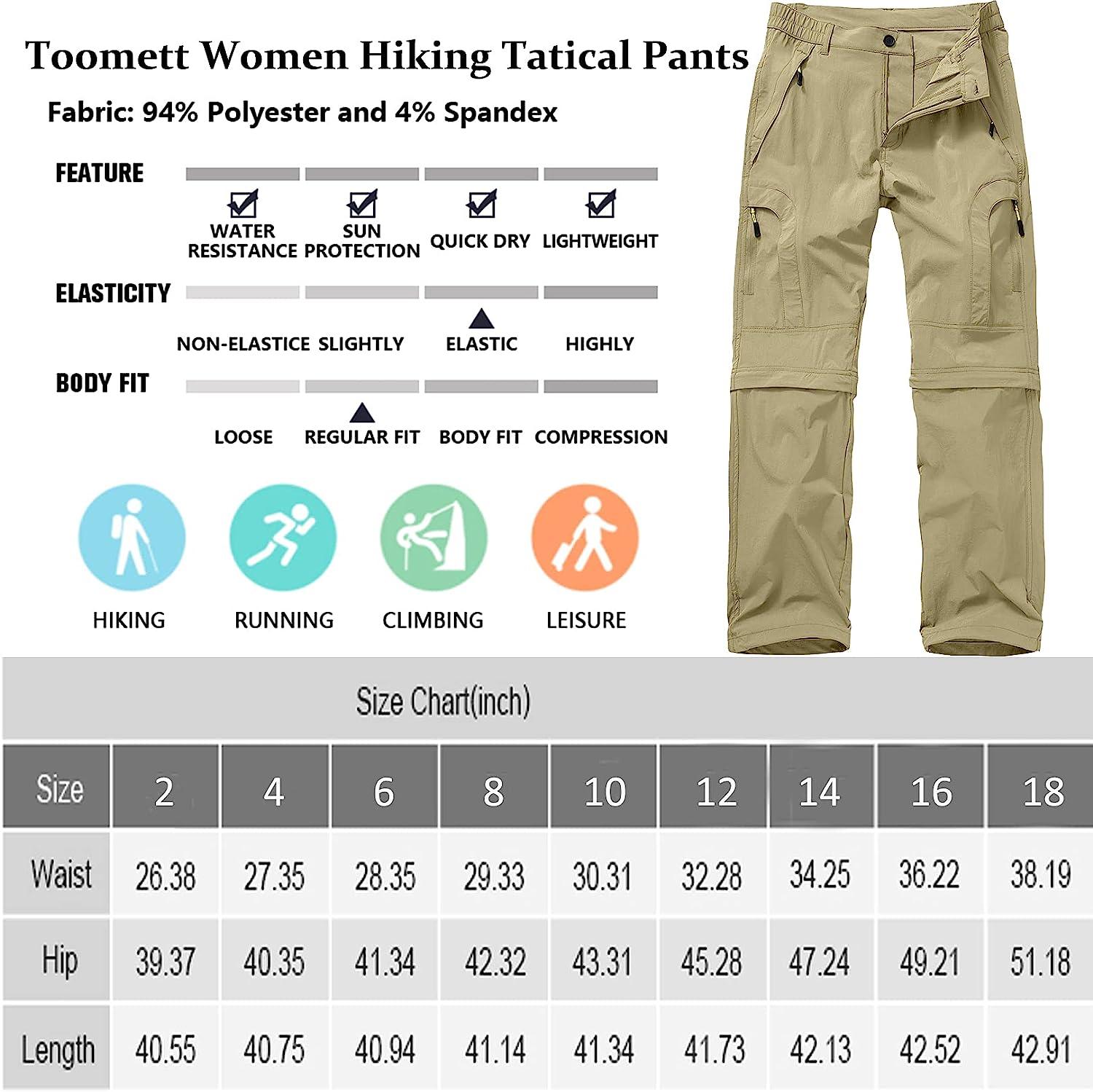Women's Hiking Pants Convertible Quick Dry Stretch Lightweight Zip-Off  Outdoor Fishing Travel Safari Pants