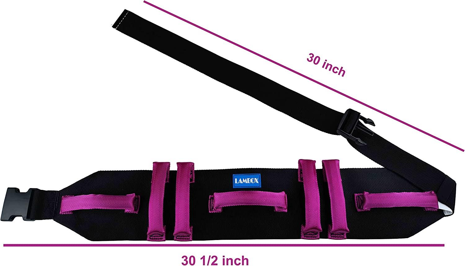 Gait Belt-Transfer Belt with 7 Nylon Padded Handles, Medical Nursing Safety  Gait Assist Device for Elderly, Seniors, Therapy (7 Soft Black Handles