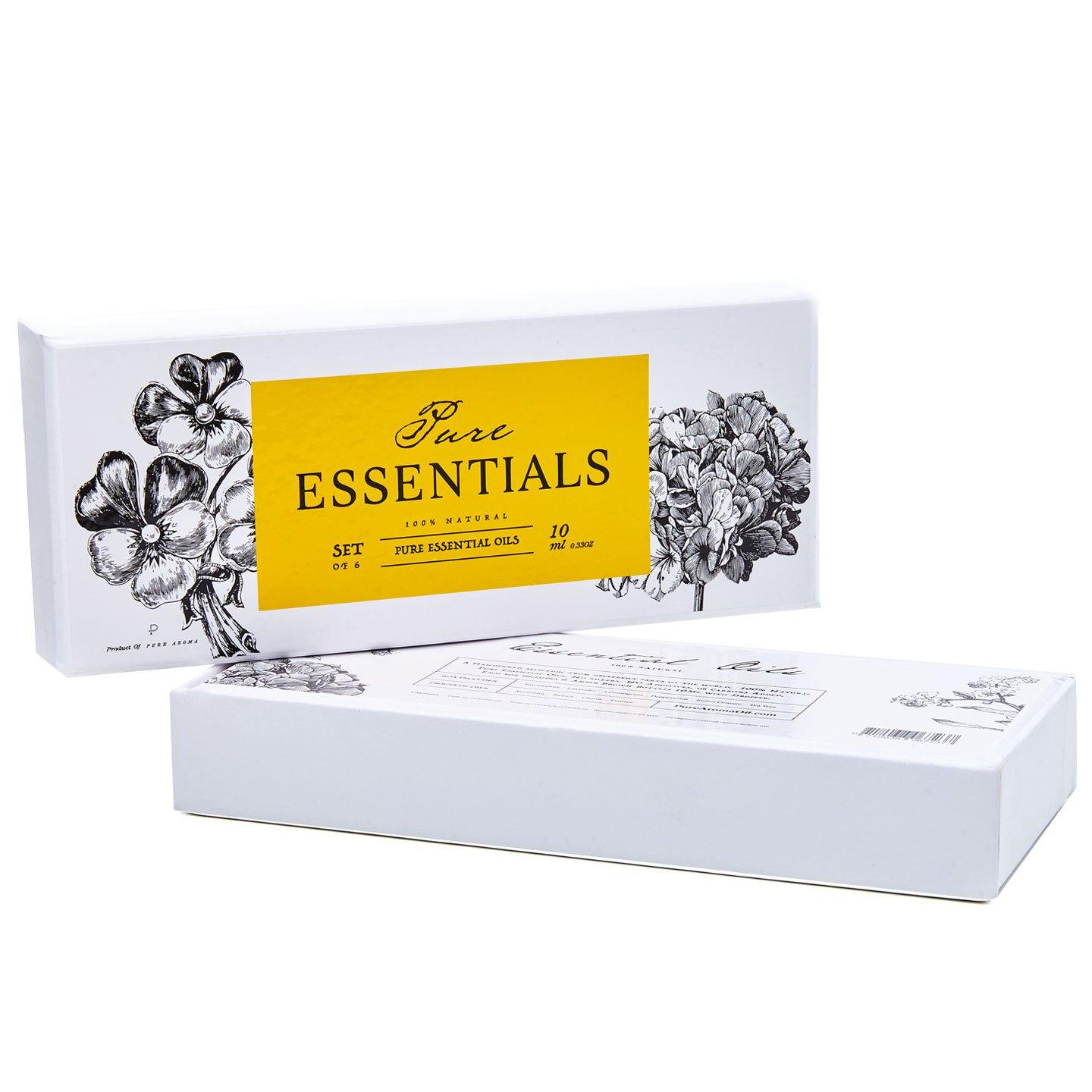 Essential Oil 6-pack - Eucalyptus, Lavender, Lemon, Orange