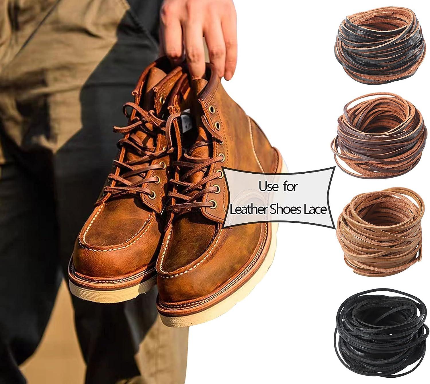 Picheng 3mm Flat Genuine Leather Cord, 5Yards Strip Cord Braiding