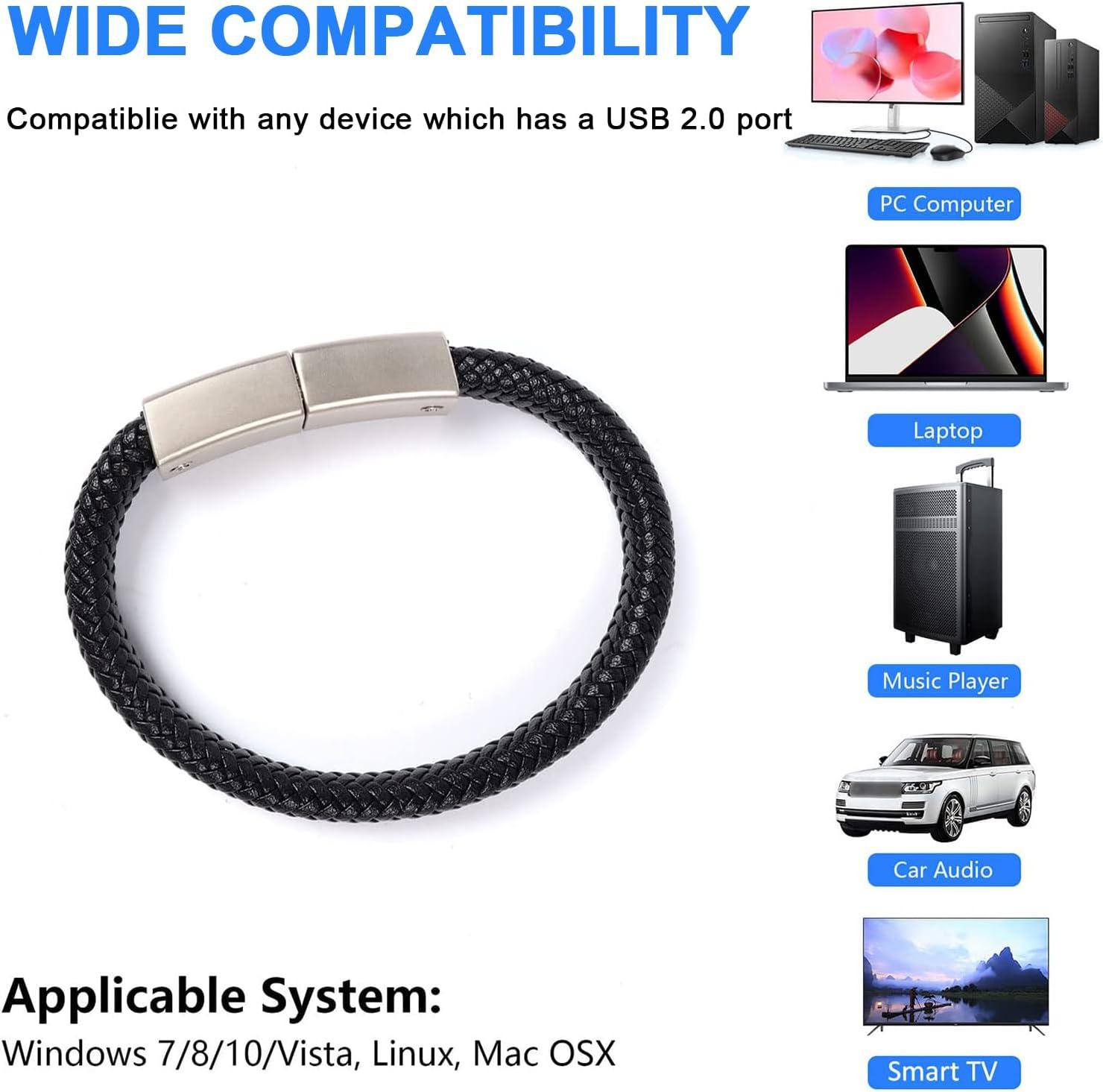 faux leather USB-C charging bracelet - size l/xl | Five Below