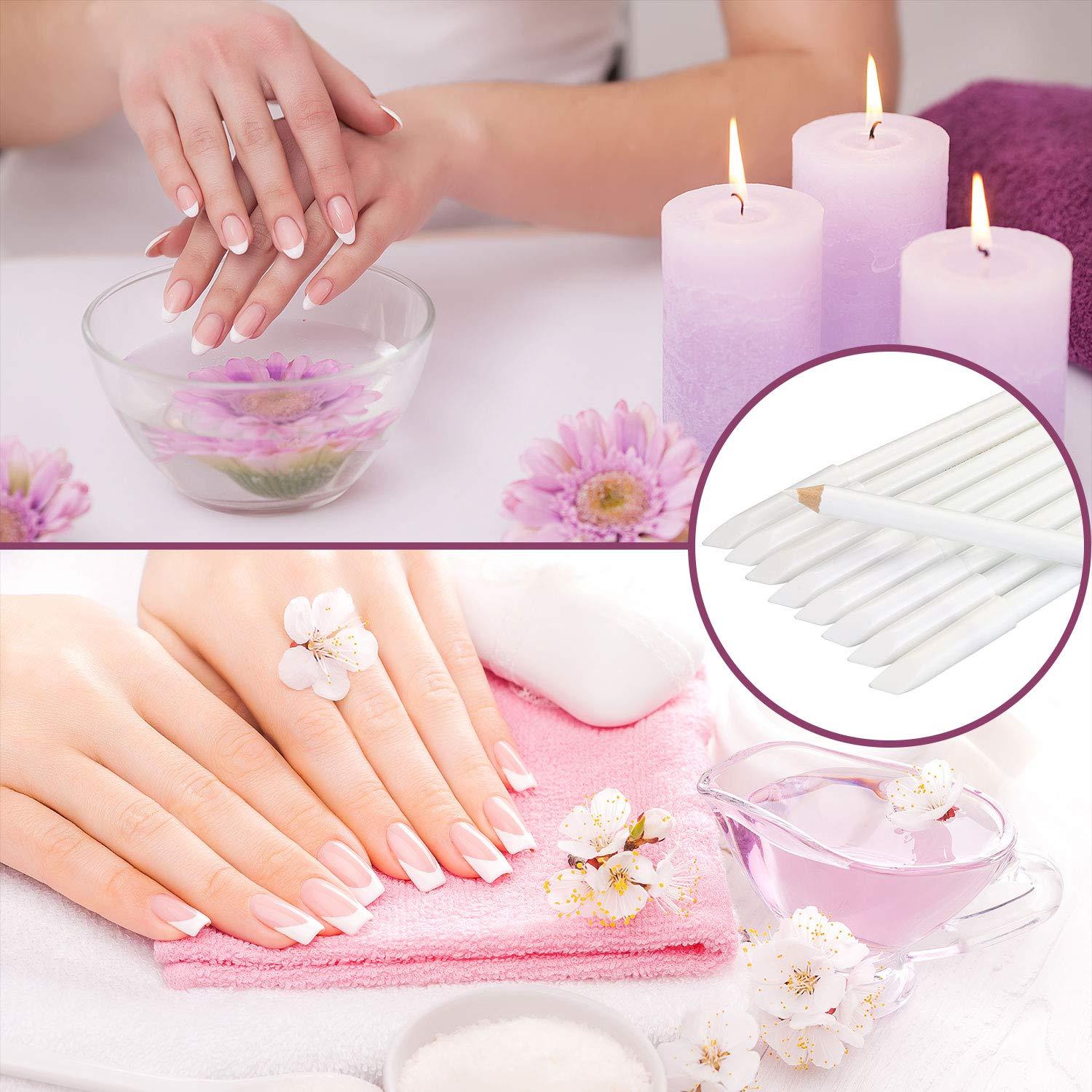 Flowery Nail Whitening Pencil with Cuticle Pusher Cap
