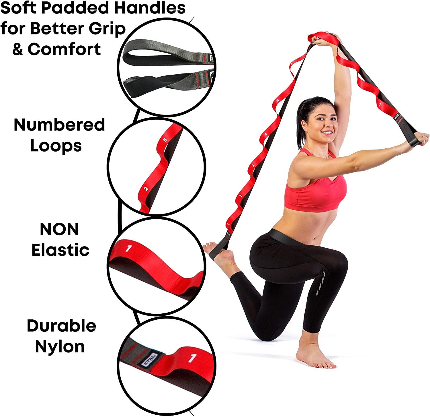 New Yoga Strap Belt Exercise Stretch Pull Handle Workout Strap Band