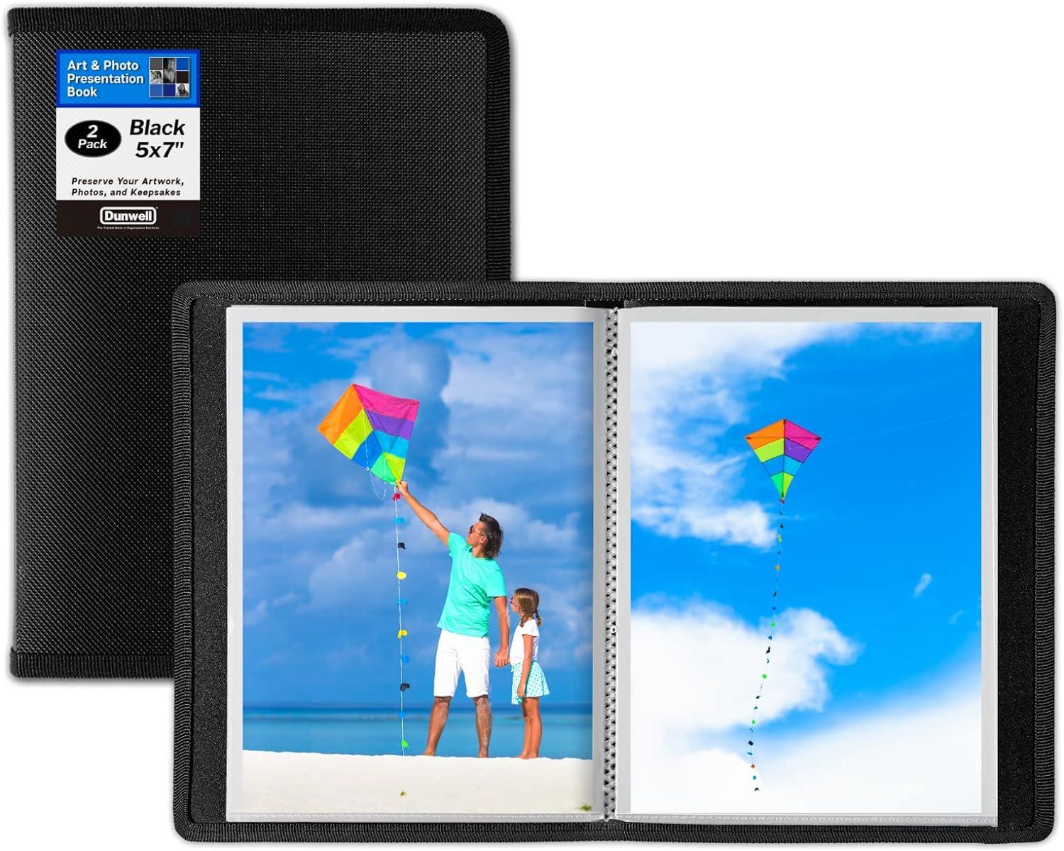 Dunwell Small Photo Albums 4x6 - (2 Pack, Black), Flexible Cover