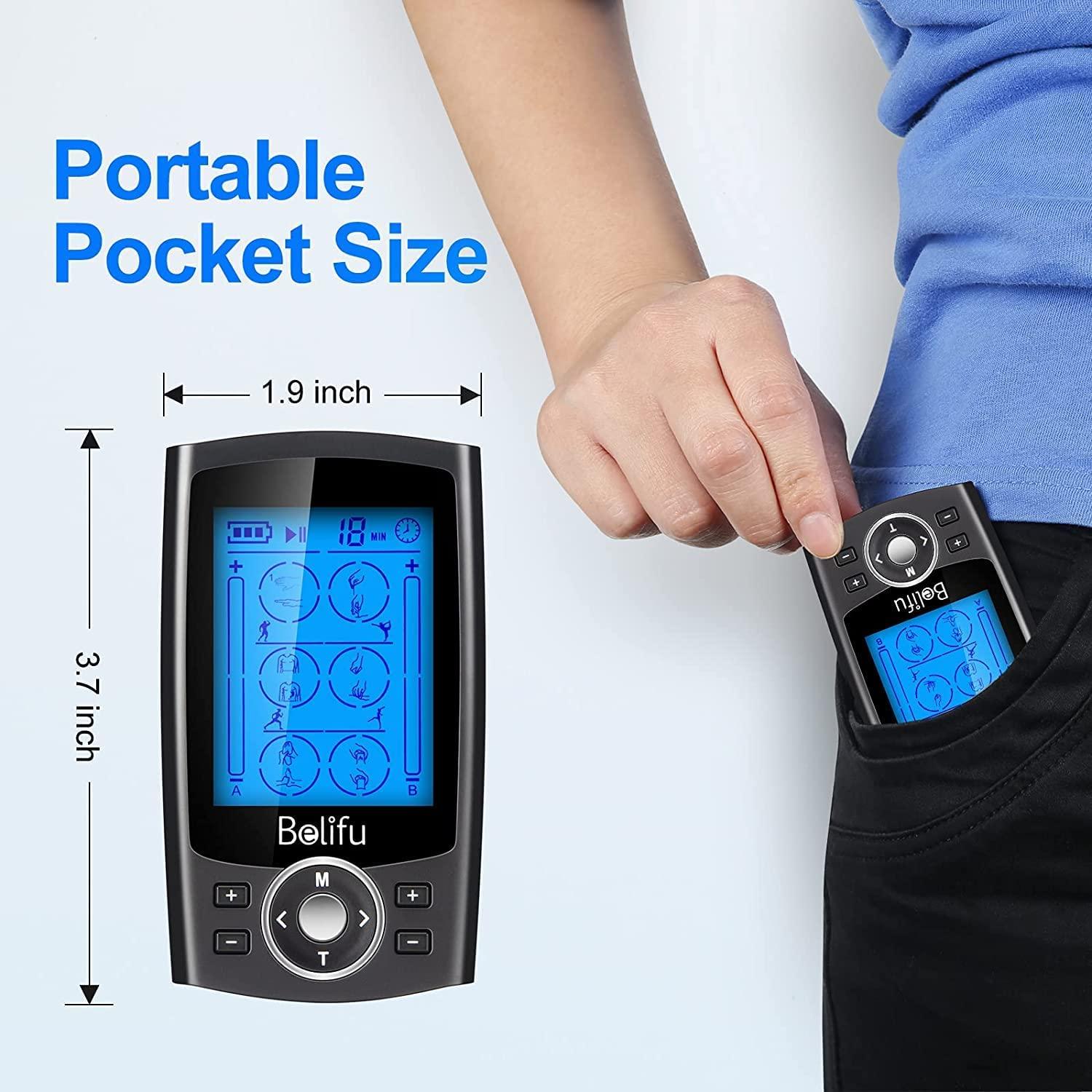 Dual Channel TENS EMS Unit Muscle Stimulator, 21 Modes for Pain Relief &  Muscle Strength,Output Intensity 0 to 40 Levels,8Electrode Pads,USB  Multiple