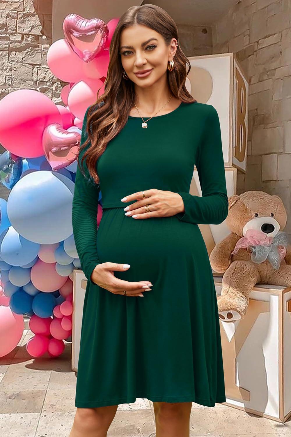 Women Breastfeeding Dresses Womens Maternity Casual Sleeveless Solid Color  Crew Neck Tanks Dress Pregnancy (Black, S) at Amazon Women's Clothing store