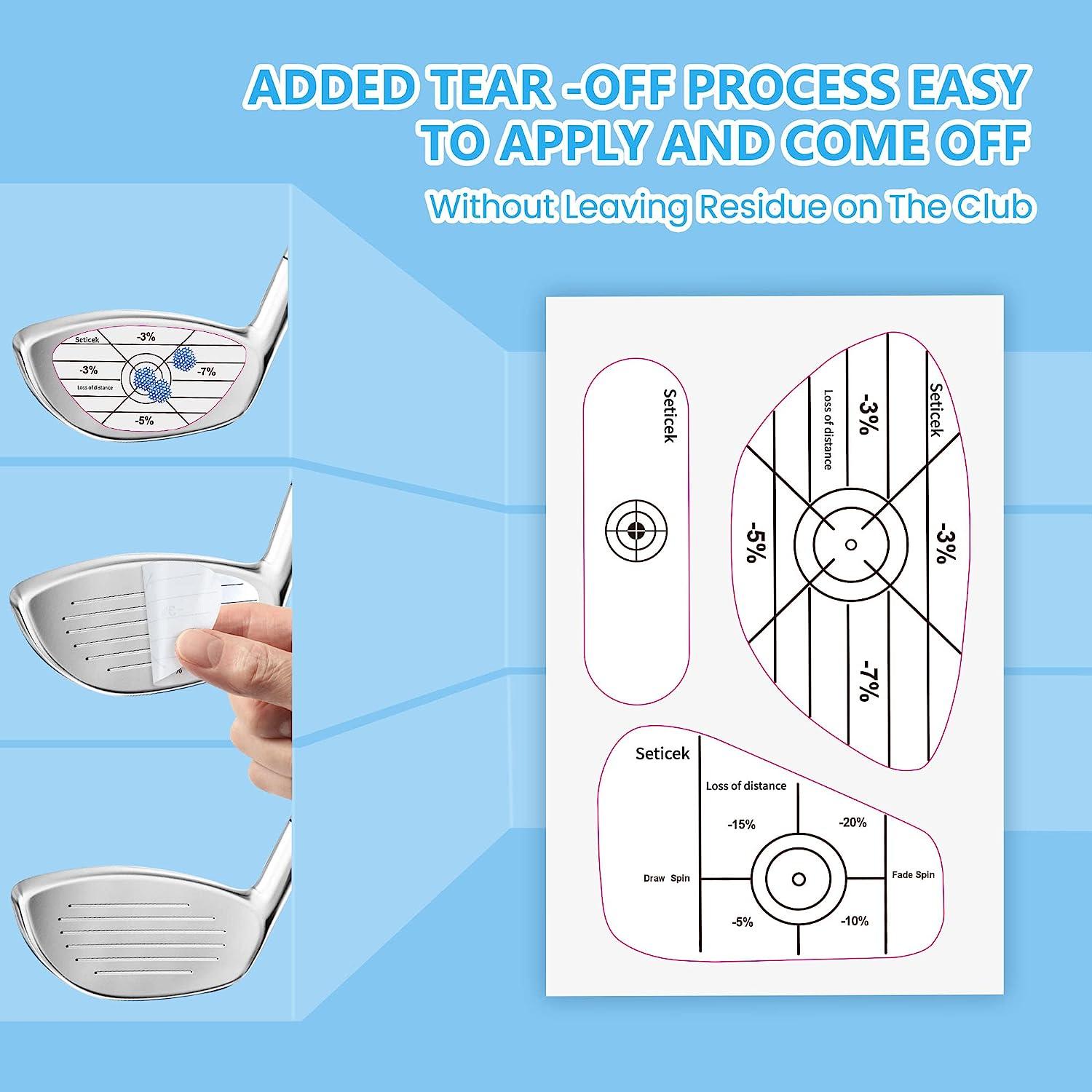  MSOAT Right Handed Golf Impact Tape Set, 120pcs  (80*Irons,30*Wood,10*Putters) Self-Teaching Sweet Spot and Consistency  Analysis, Golf Club Impact Stickers Hitting Recorder Swing Training Aid :  Sports & Outdoors